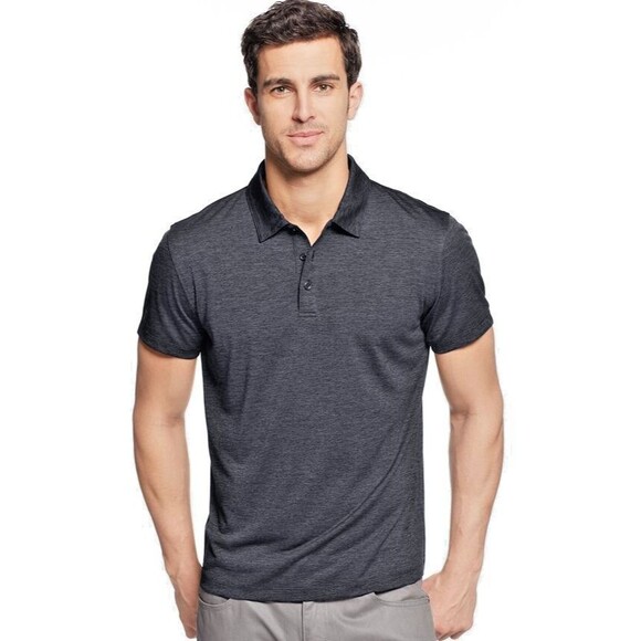 Alfani Men's Stretch Classic-Fit Ethan Performance Polo Shirt Dark Gray S - Picture 1 of 4